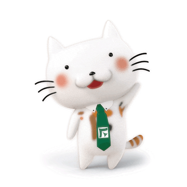 おじぎをしているふくにゃん